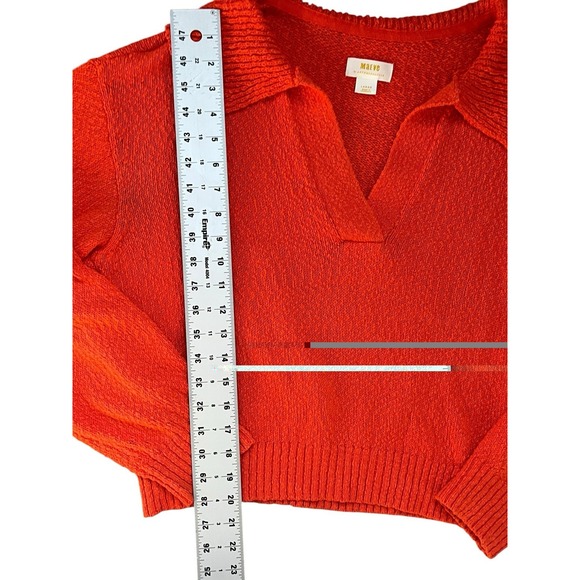 Anthropologie x‎ MAEVE V-neck Polo Sweater Large Preppy Boho - Picture 5 of 8